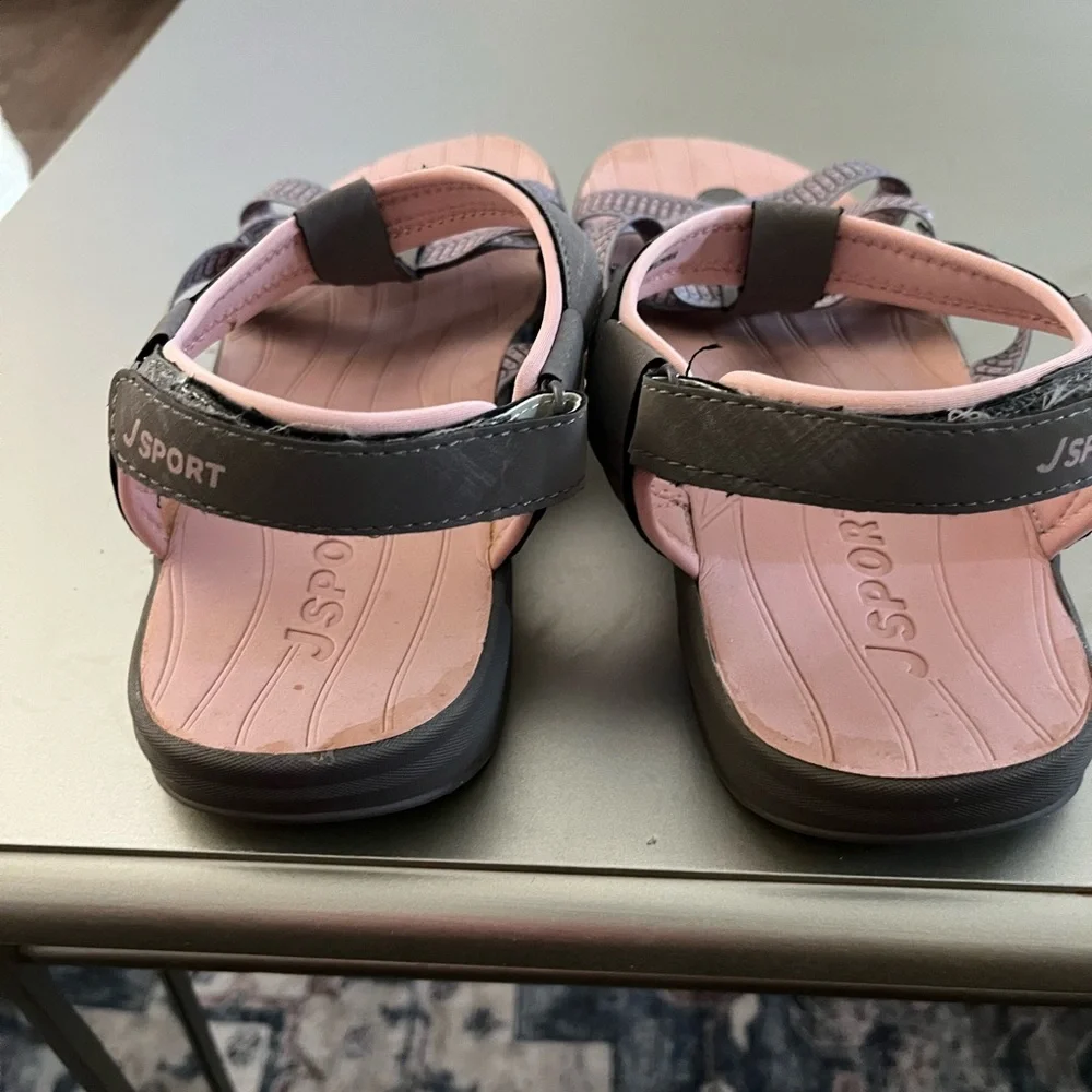 Elegant Pink and Gray Women's Sandals